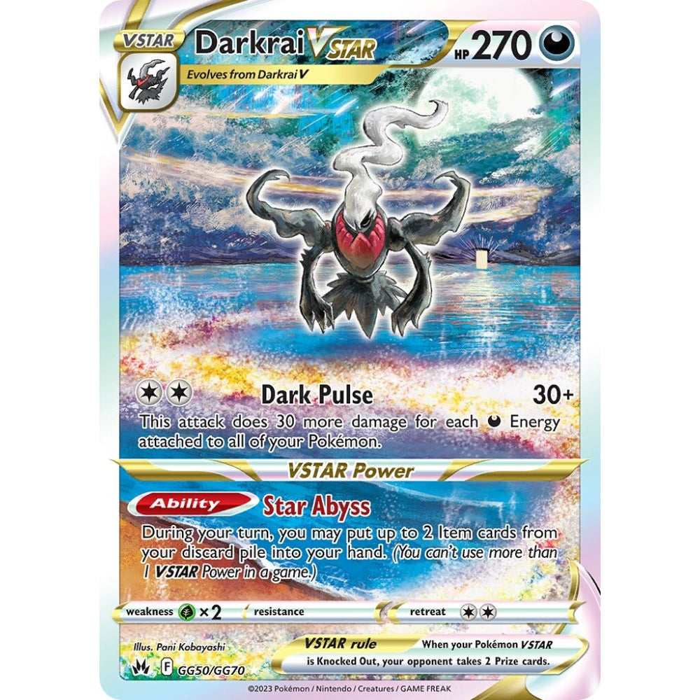 Darkrai VSTAR Holo Rare VSTAR GG50/GG70 Pokemon Card Game Crown Zenith