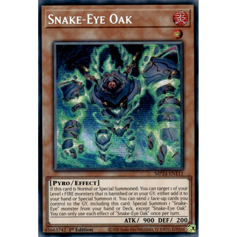 Snake-Eye Oak MP24-EN111 Prismatic Prismatic Secret Rare Yu-Gi-Oh 25th Anniversary Tin: Dueling Mirrors in Art