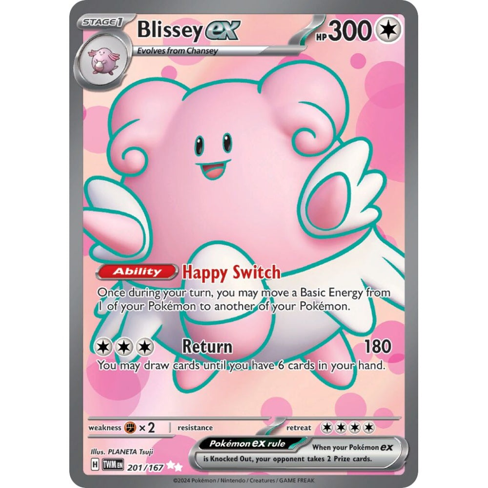 Blissey ex Ultra Rare 201/167 Pokemon Card Game Twilight Masquerade