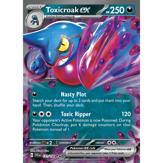 Toxicroak ex Double Rare 131/198 Pokemon Card Game Scarlet & Violet