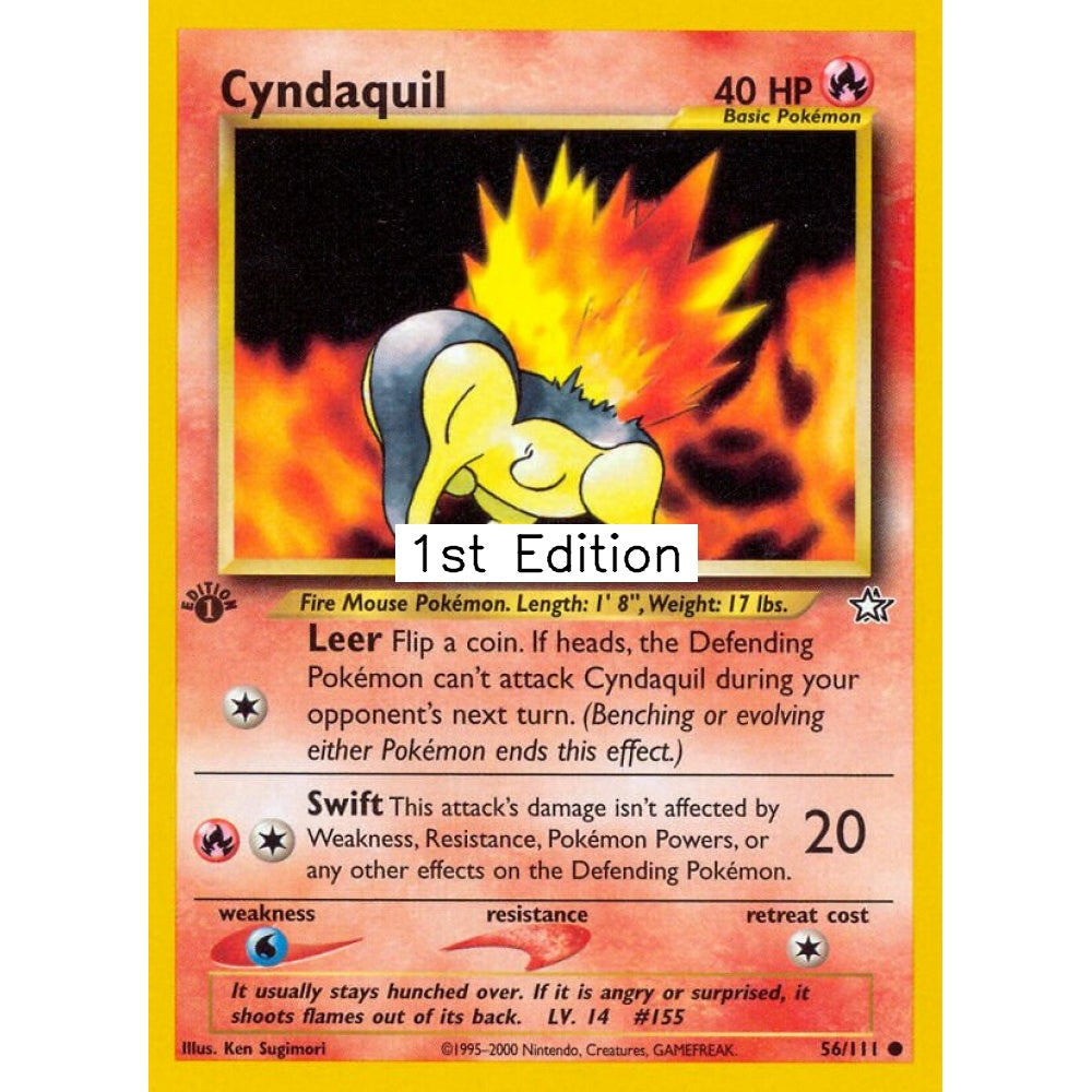 Cyndaquil Common 56/111 Pokemon Card Game Neo Genesis