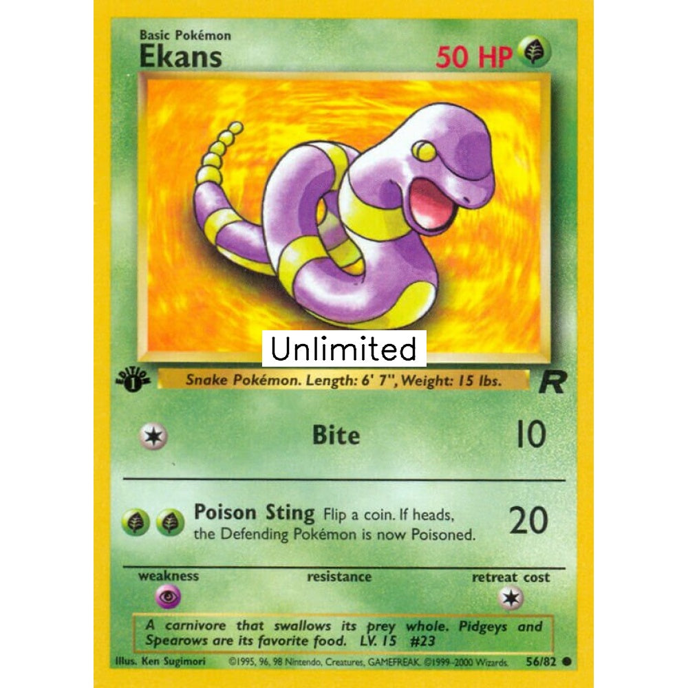 Ekans Common 56/82 Pokemon Card Game Team Rocket