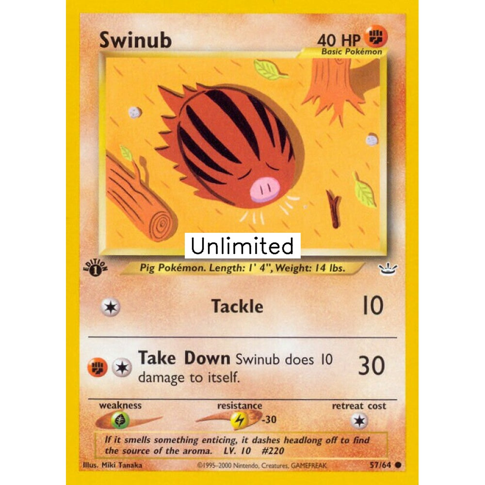 Swinub Common 57/64 Pokemon Card Game Neo Revelation