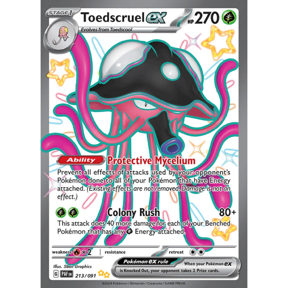 Toedscruel ex Shiny Ultra Rare 213/091 Pokemon Card Game Paldean Fates