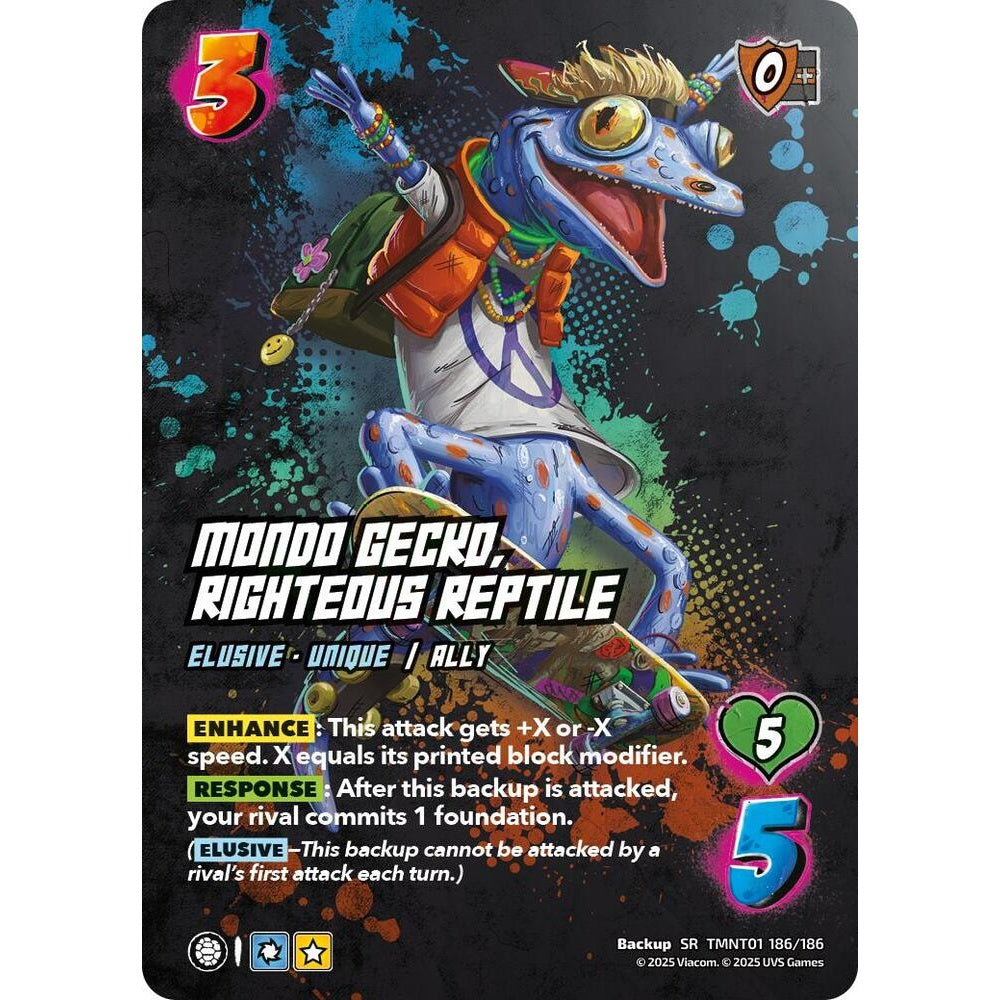 Mondo Gecko, Righteous Reptile 186/186 TMNT01 Universus Teenage Mutant Ninja Turtles Backup SR