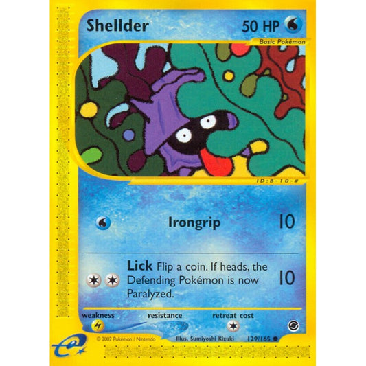 Shellder Common 129/165 Pokemon Card Game Expedition Base Set