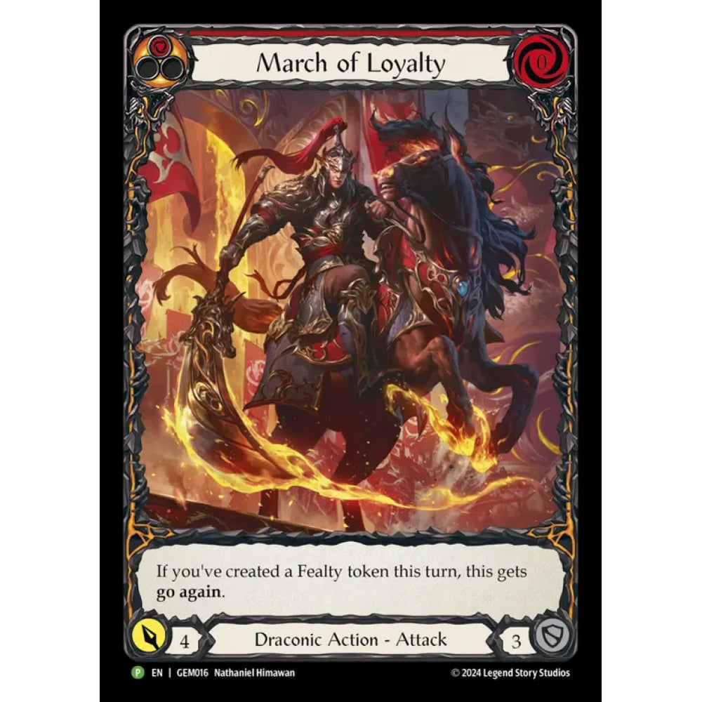 March of Loyalty GEM016 Promo Flesh & Blood Trading Card Game GEM - Pack 1 in Regular Art