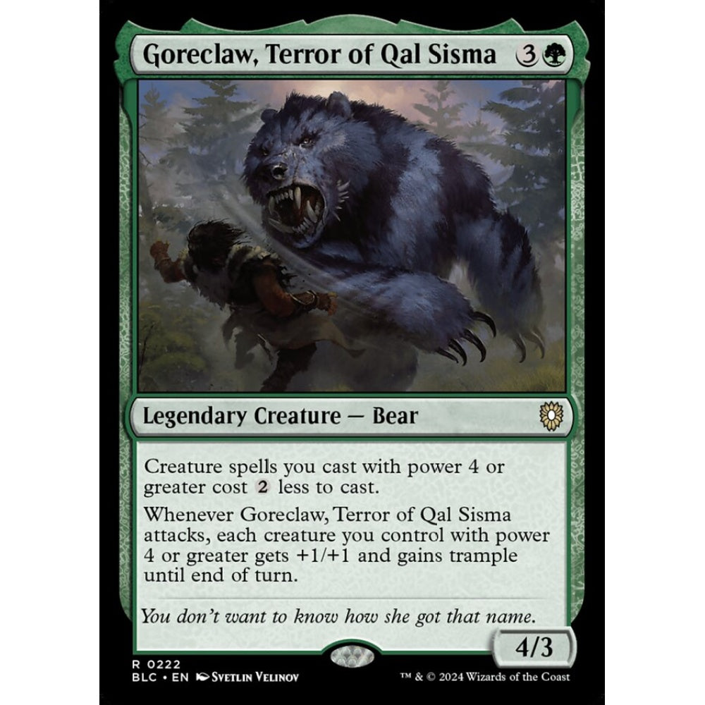 Goreclaw, Terror of Qal Sisma, 222, rare, Magic: The Gathering, Bloomburrow