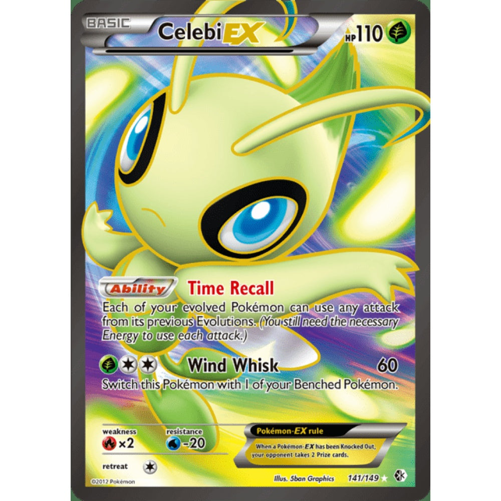 Celebi-EX Full Art 141/149 Pokemon Card Game Boundaries Crossed