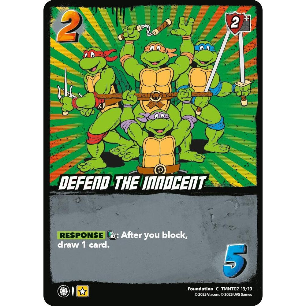 Defend the Innocent 13/19 TMNT02 Universus Teenage Mutant Ninja Turtles Starter Deck Foundation C