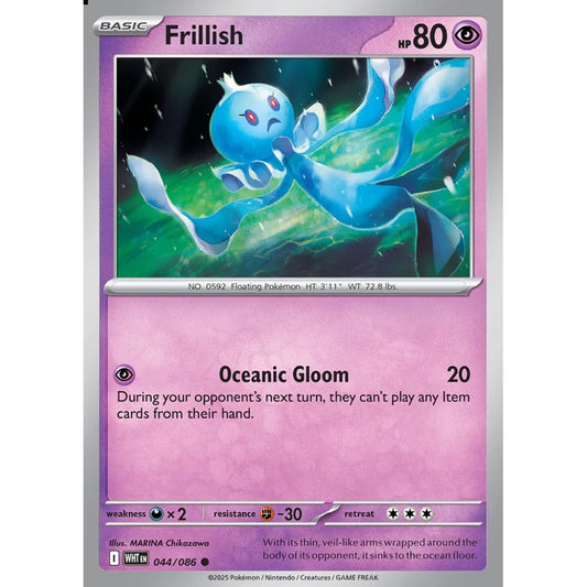 Frillish Common 044/086 Pokemon Card Game White Flare