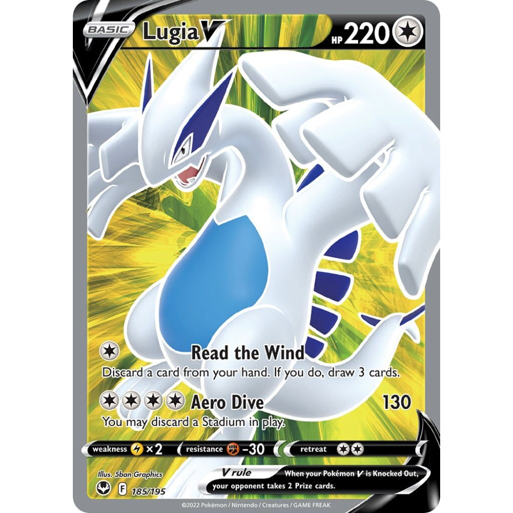 Lugia V Rare Ultra 185/195 Pokemon Card Game Silver Tempest