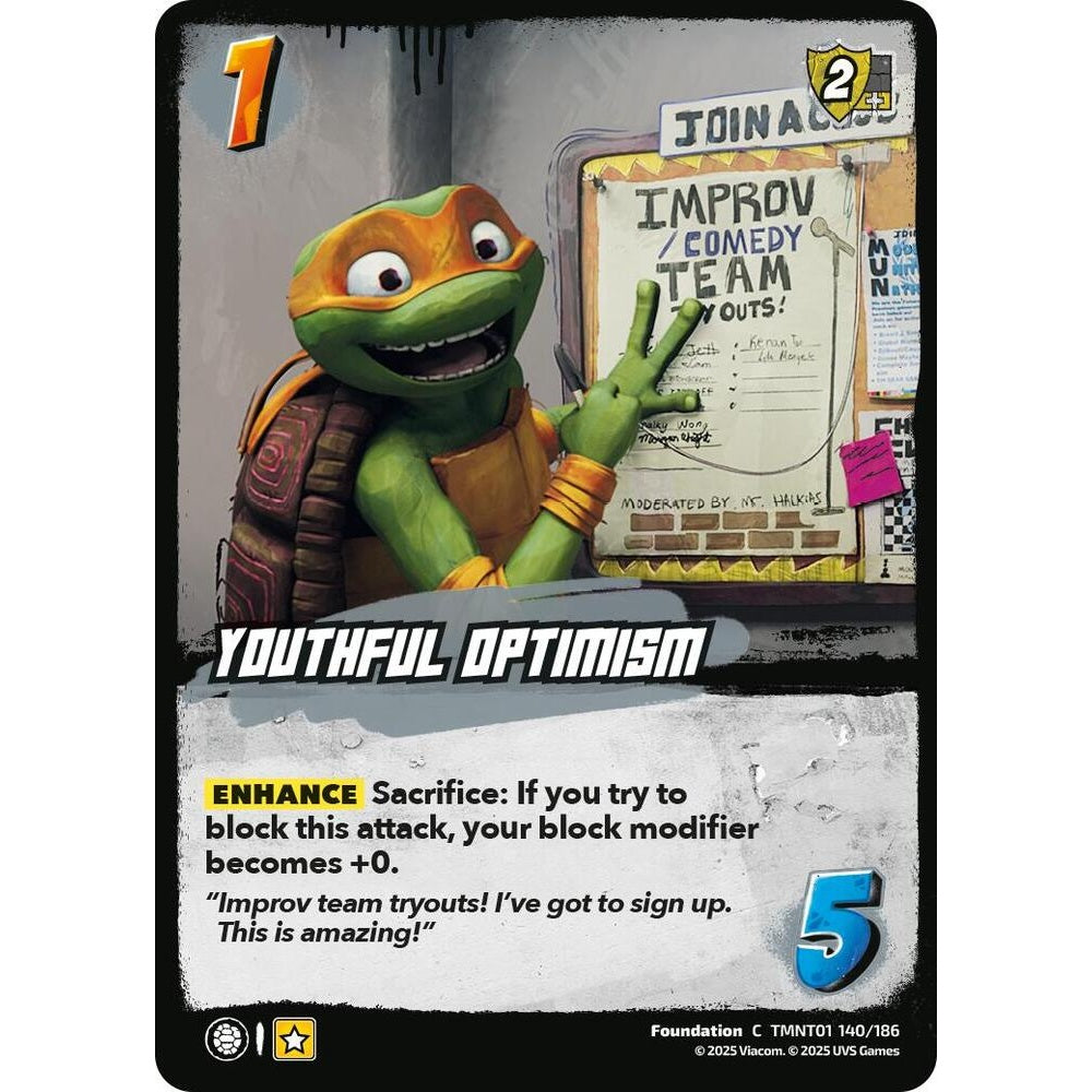 Youthful Optimism 140/186 TMNT01 Universus Teenage Mutant Ninja Turtles Foundation C