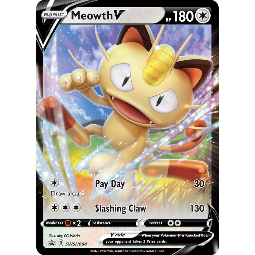 Meowth V Promo SWSH004 Pokemon Card Game Sword & Shield Promos