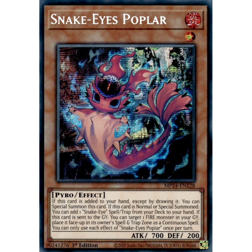 Snake-Eyes Poplar MP24-EN128 Prismatic Prismatic Secret Rare Yu-Gi-Oh 25th Anniversary Tin: Dueling Mirrors in Art