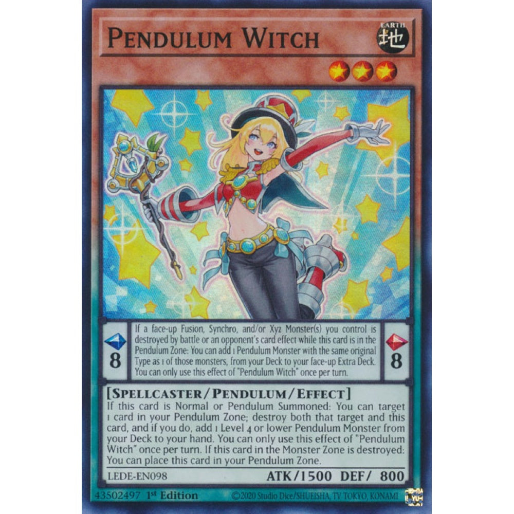 Pendulum Witch LEDE-EN098 Super Super Rare Yu-Gi-Oh Legacy of Destruction in Art