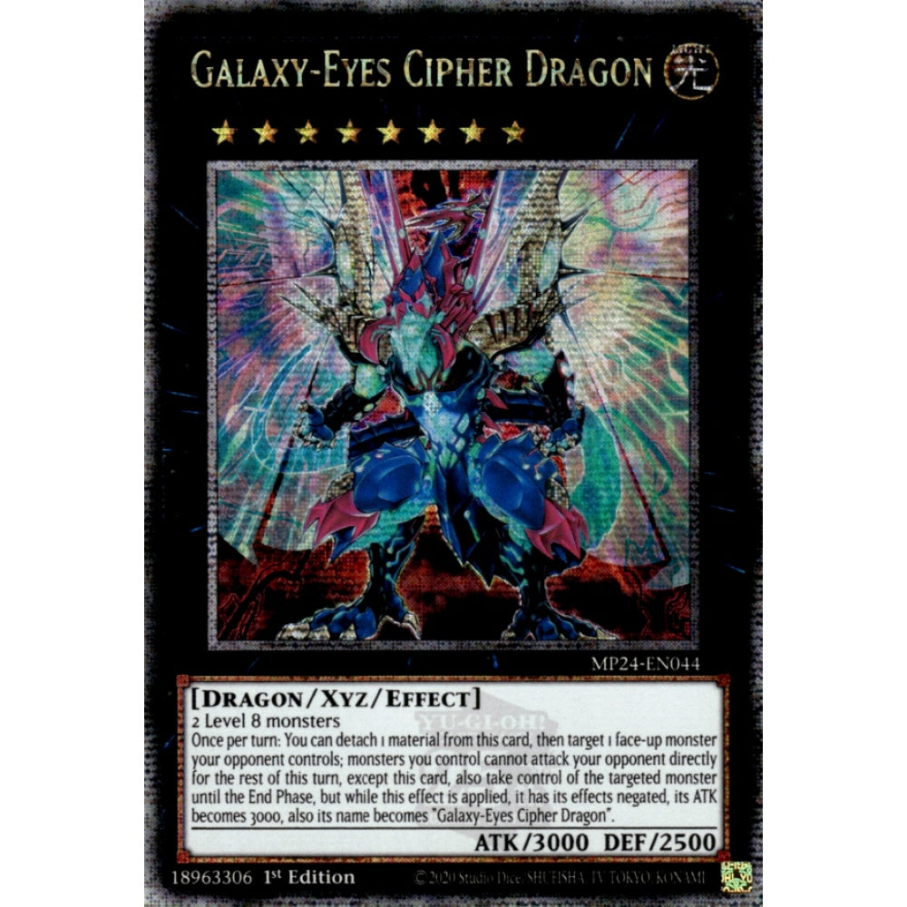 Galaxy-Eyes Cipher Dragon, MP24-EN044, Quarter Century Secret Rare, Yu-Gi-Oh!, 25th Anniversary Tin: Dueling Mirrors