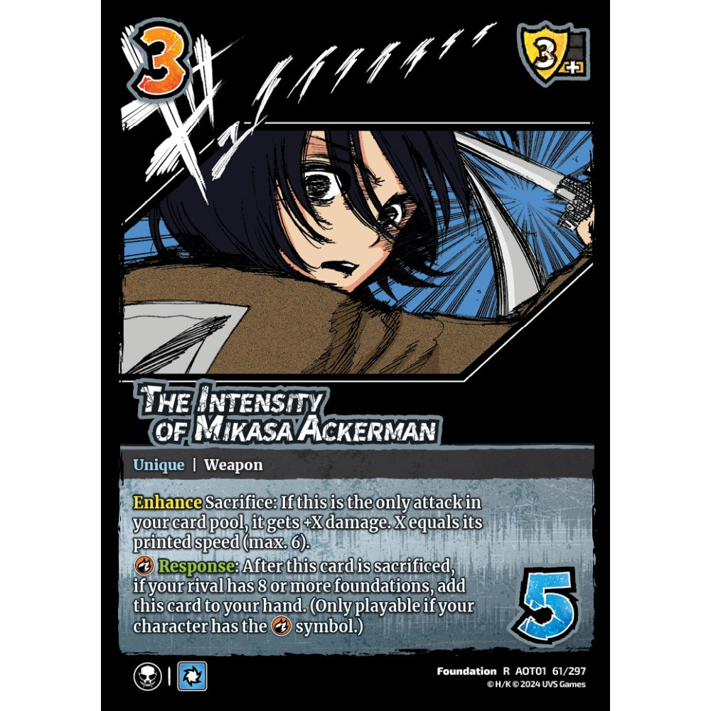 The Intensity of Mikasa Ackerman, 61/297, R, UniVersus, Attack on Titan: Battle for Humanity