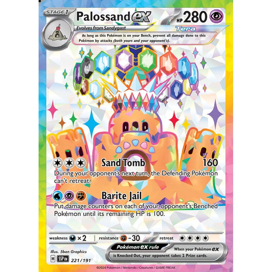 Palossand ex Ultra Rare 221/191 Pokemon Card Game Surging Sparks