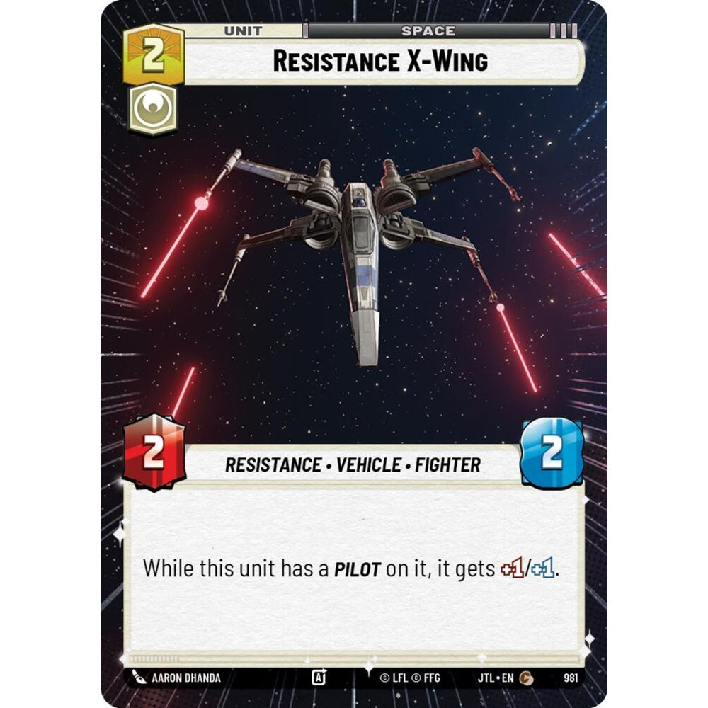 Resistance X-Wing, C, JTL 981) Hyperspace Foil, Star Wars Unlimited
