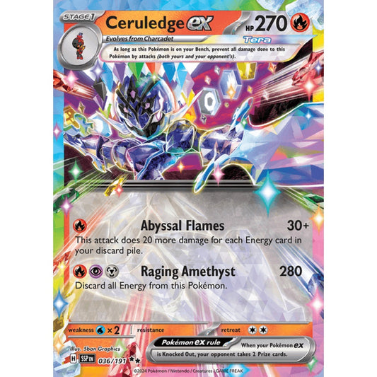 Ceruledge ex Double Rare 036/191 Pokemon Card Game Surging Sparks