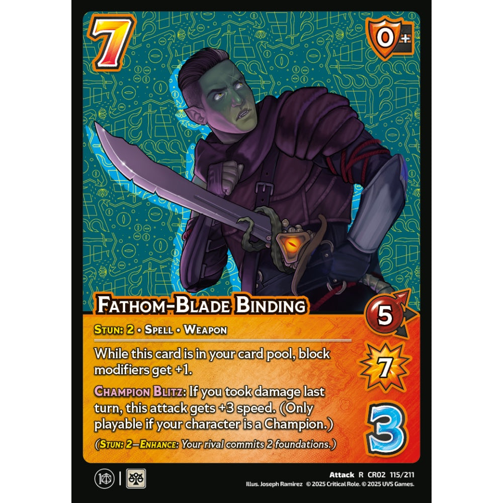 Fathom-Blade Binding, 115/211, CR02, Universus, Critical Role: Heroes Of Exandria, Attack, R