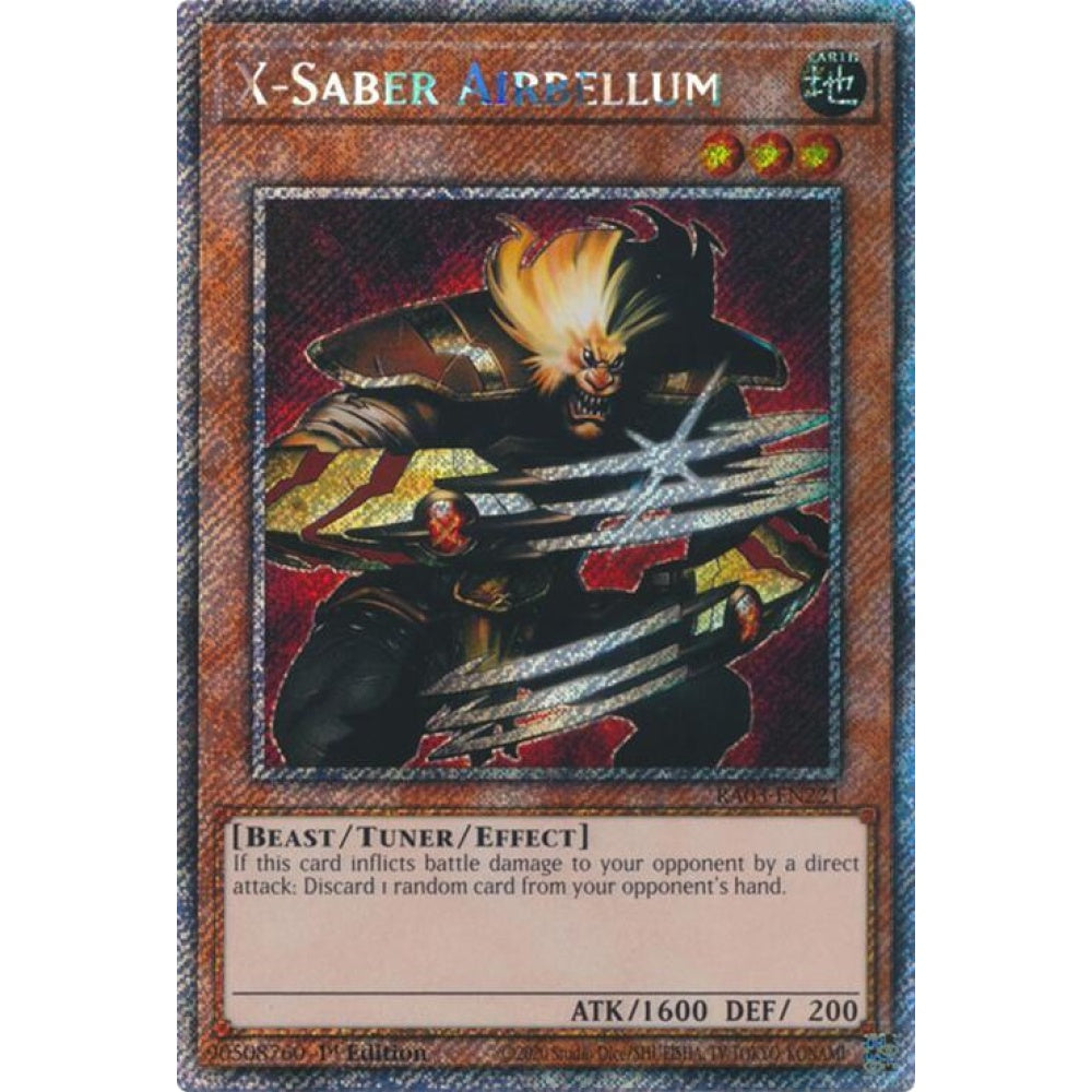 X-Saber Airbellum (Platinum Secret Rare) RA03-EN221 Platinum Rare Yu-Gi-Oh Quarter Century Bonanza