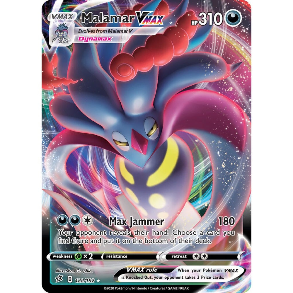 Malamar VMAX Holo Rare VMAX 122/192 Pokemon Card Game Rebel Clash