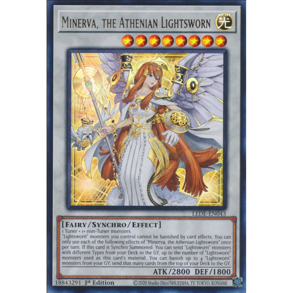 Minerva, the Athenian Lightsworn, LEDE-EN043, Ultra Rare, Yu-Gi-Oh!, Legacy of Destruction