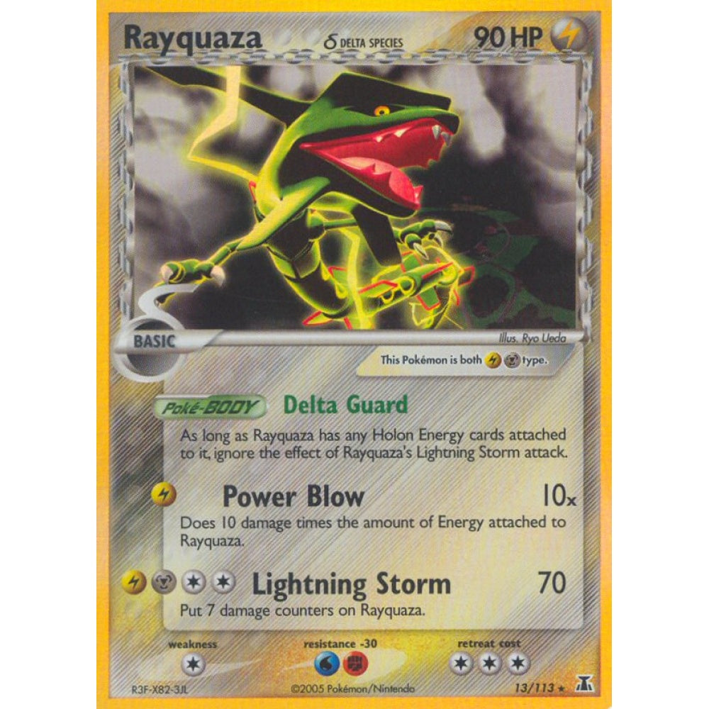 Rayquaza Holo Rare 13/113 Pokemon Card Game Delta Species