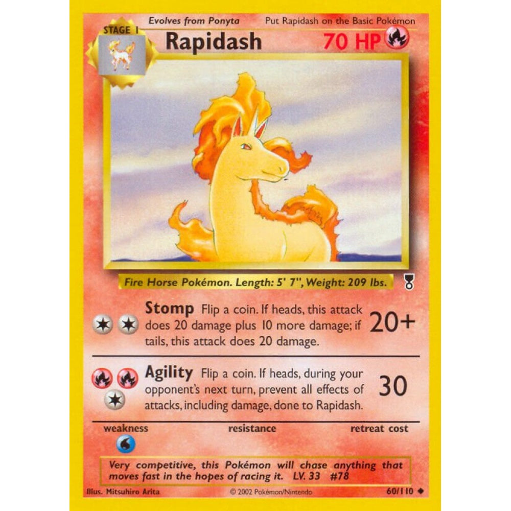 Rapidash Uncommon 60/110 Pokemon Card Game Legendary Collection