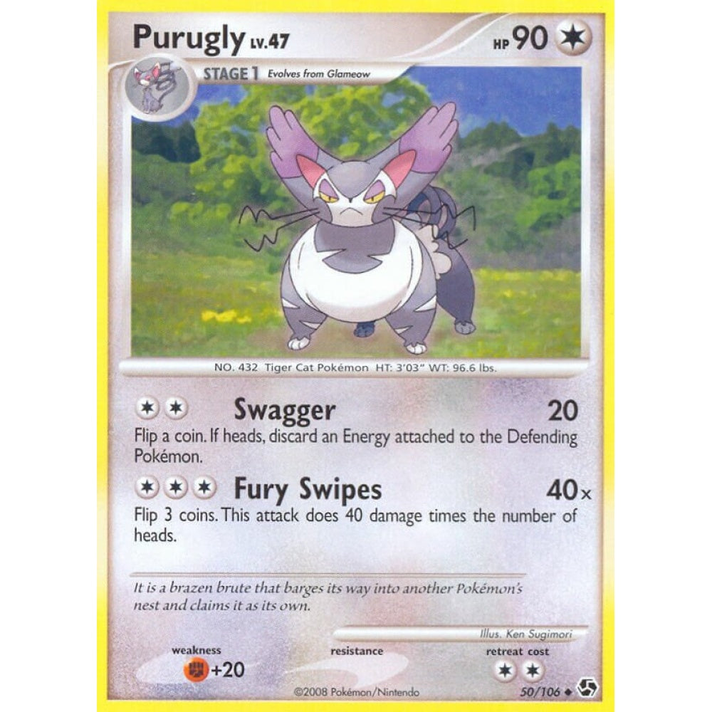 Purugly Uncommon 50/106 Pokemon Card Game Great Encounters