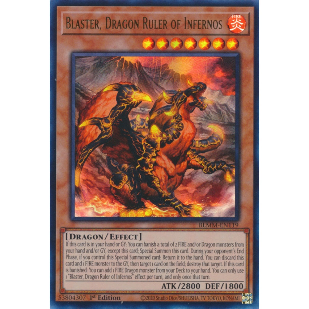 Blaster, Dragon Ruler of Infernos RA03-EN010 Secret Secret Rare Yu-Gi-Oh Quarter Century Bonanza in Art