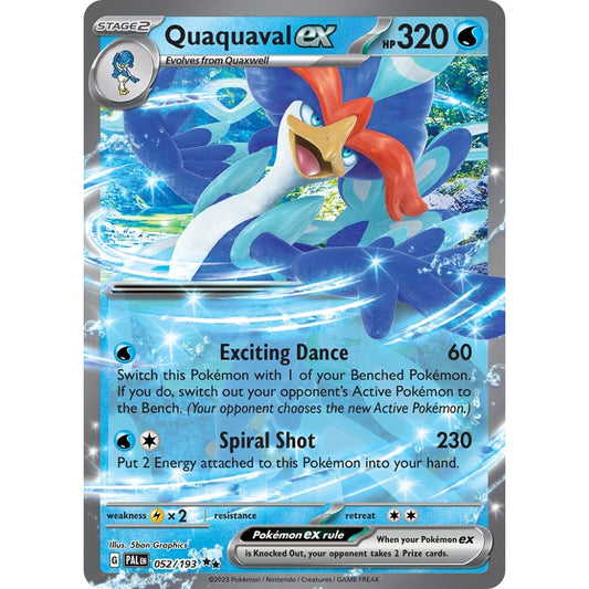 Quaquaval ex Double Rare 052/193 Pokemon Card Game Paldea Evolved
