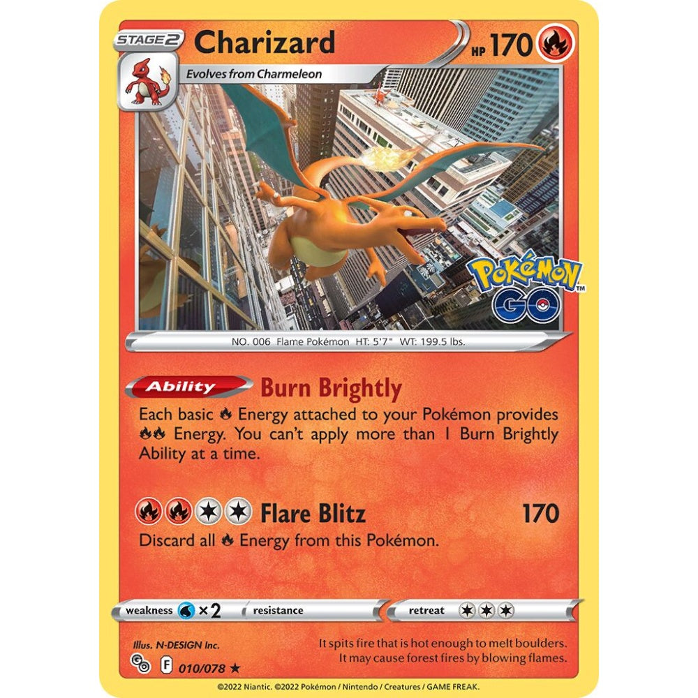 Charizard Rare Holo 010/078 Pokemon Card Game Pokémon GO