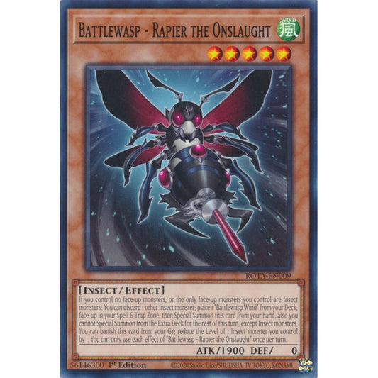 Battlewasp - Rapier the Onslaught ROTA-EN009 Common Common Yu-Gi-Oh Rage of the Abyss in Art