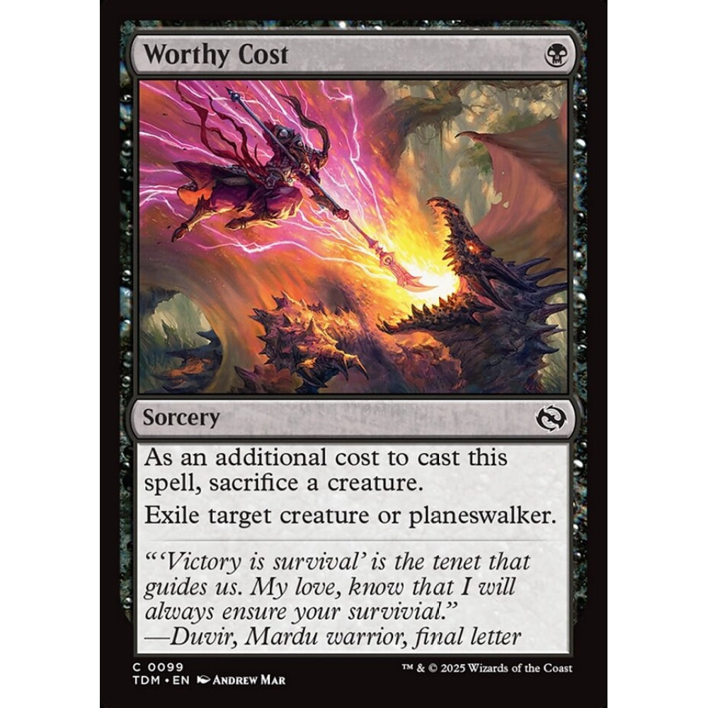 Worthy Cost common 99 Magic the Gathering Tarkir: Dragonstorm