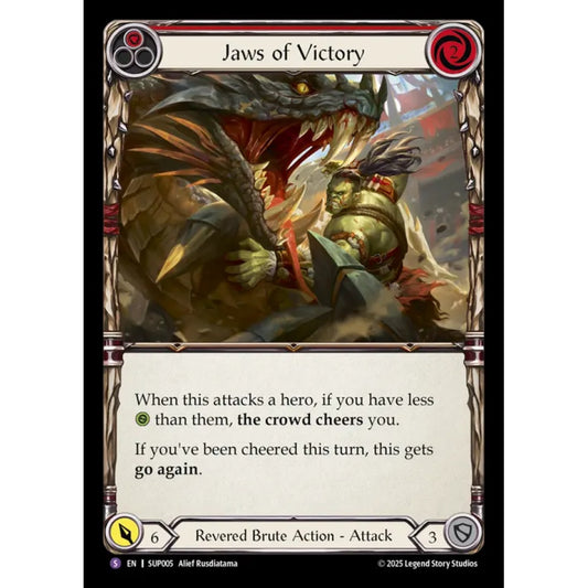 Jaws of Victory SUP005-RF Super-Rare Flesh & Blood Trading Card Game Super Slam in Rainbow Foil Art