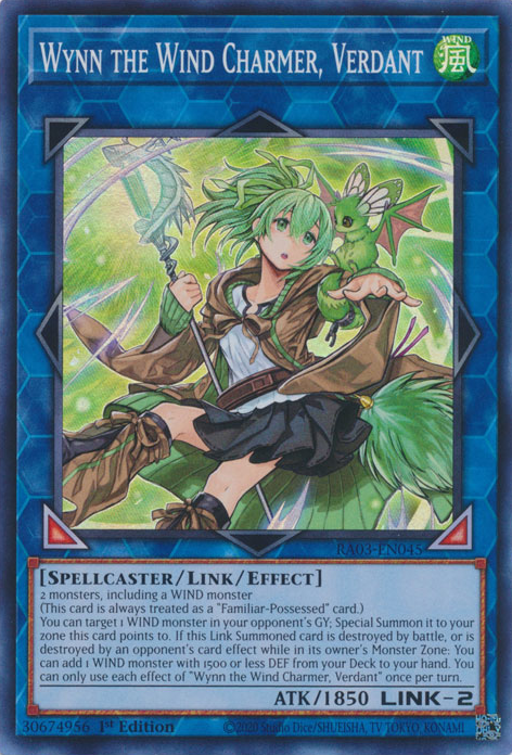 Wynn the Wind Charmer, Verdant RA03-EN045 Ultra Ultra Rare Yu-Gi-Oh Quarter Century Bonanza in Art