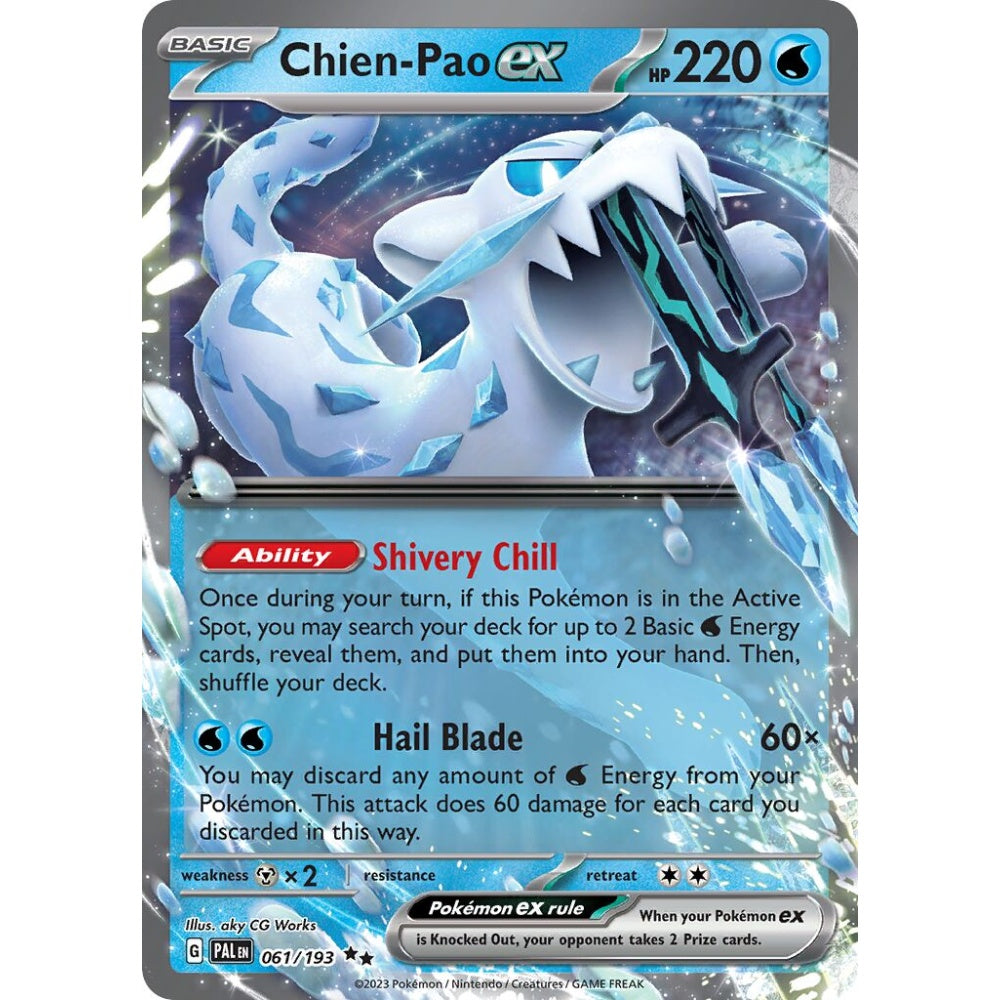 Chien-Pao ex Double Rare 061/193 Pokemon Card Game Paldea Evolved