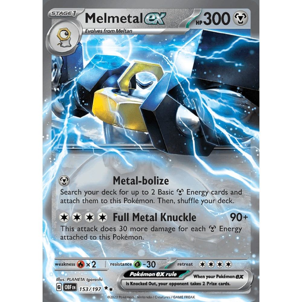 Melmetal ex Double Rare 153/197 Pokemon Card Game Obsidian Flames