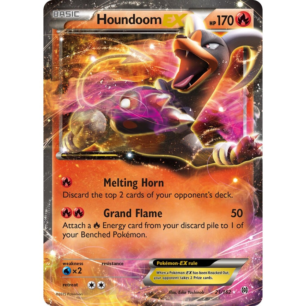 Houndoom-EX Rare Holo EX 21/162 Pokemon Card Game BREAKthrough
