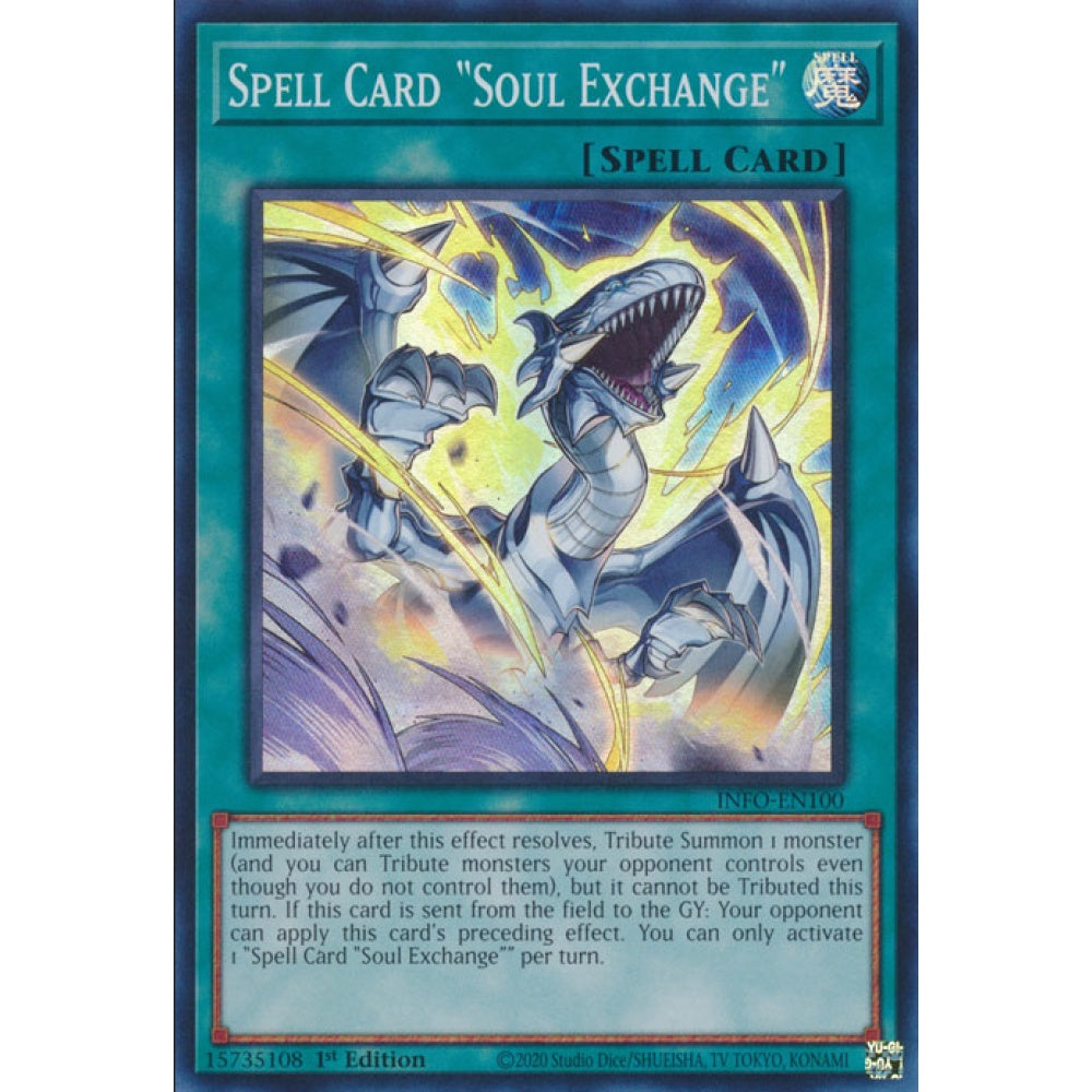 Spell Card "Soul Exchange", INFO-EN100, Super Rare, Yu-Gi-Oh!, The Infinite Forbidden