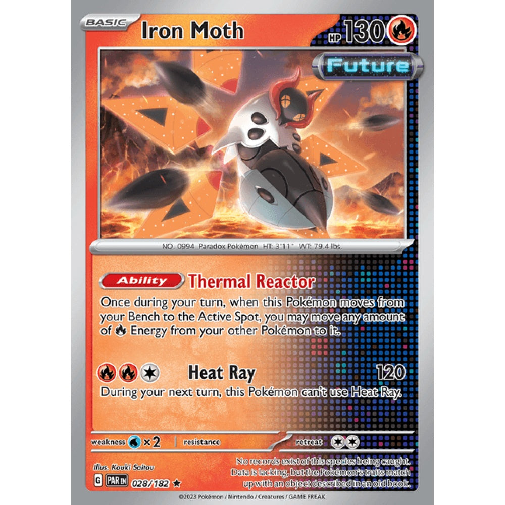 Iron Moth Rare 028/182 Pokemon Card Game Paradox Rift