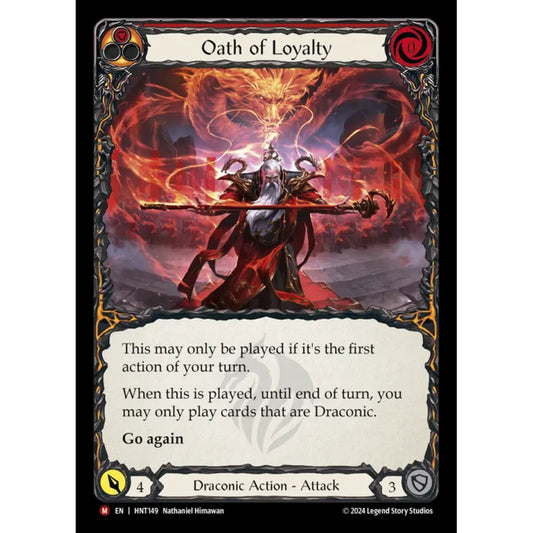 Oath of Loyalty HNT149-RF Majestic Flesh & Blood Trading Card Game The Hunted in Rainbow Foil Art