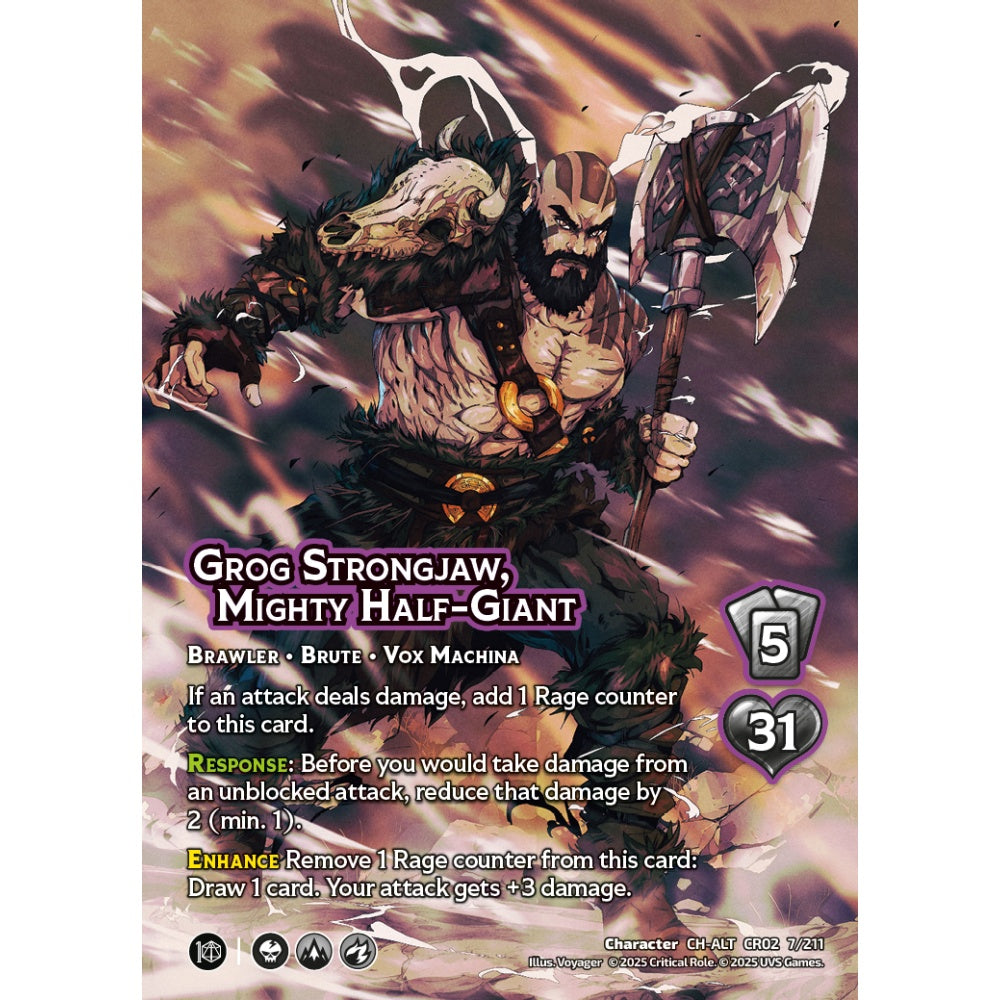 Grog Strongjaw, Mighty Half-Giant, 7/211, CR02, Universus, Critical Role: Heroes Of Exandria, Character, CH-ALT