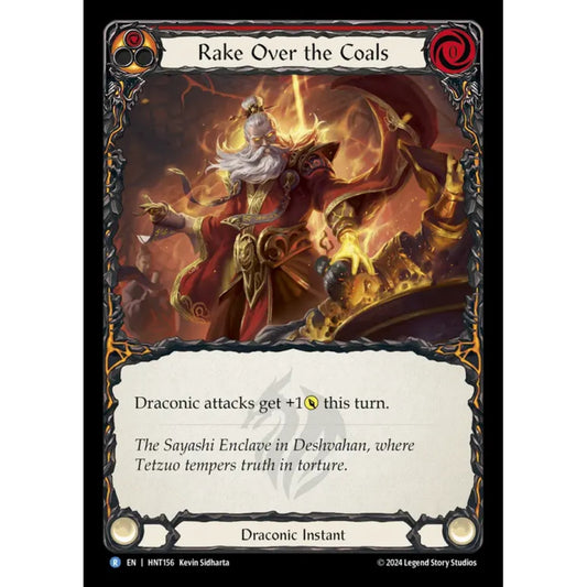 Rake Over the Coals HNT156-RF Rare Flesh & Blood Trading Card Game The Hunted in Rainbow Foil Art