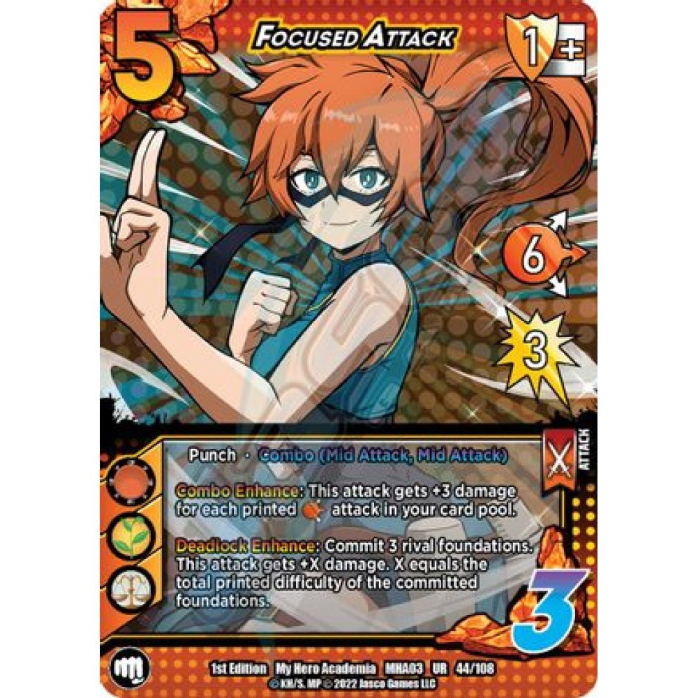Focused Attack, 44/108, UR, UniVersus, MHA03 Heroes Clash