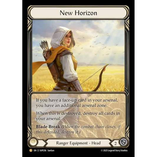 New Horizon SUP256-RF Legendary Flesh & Blood Trading Card Game Super Slam in Rainbow Foil Art