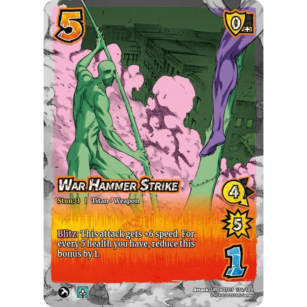 War Hammer Strike 134/189 AOT03 Universus Attack on Titan: Apocalypse Attack UR